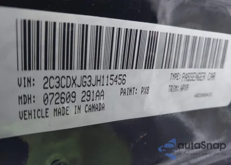 2018 Dodge Charger Gt Awd из США, поврежденный, VIN 2C3CDXJG3JH115456